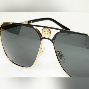 Versace Black and Gold Men's Sunglasses With Case